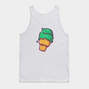 Cute Ice Cream Matcha Cartoon Illustration Tank Top